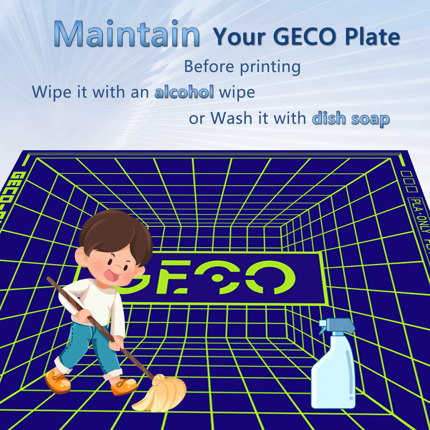 Geco PLA Plate No Heating for Flashforge Ad5m 3d Printer 235x235 MM