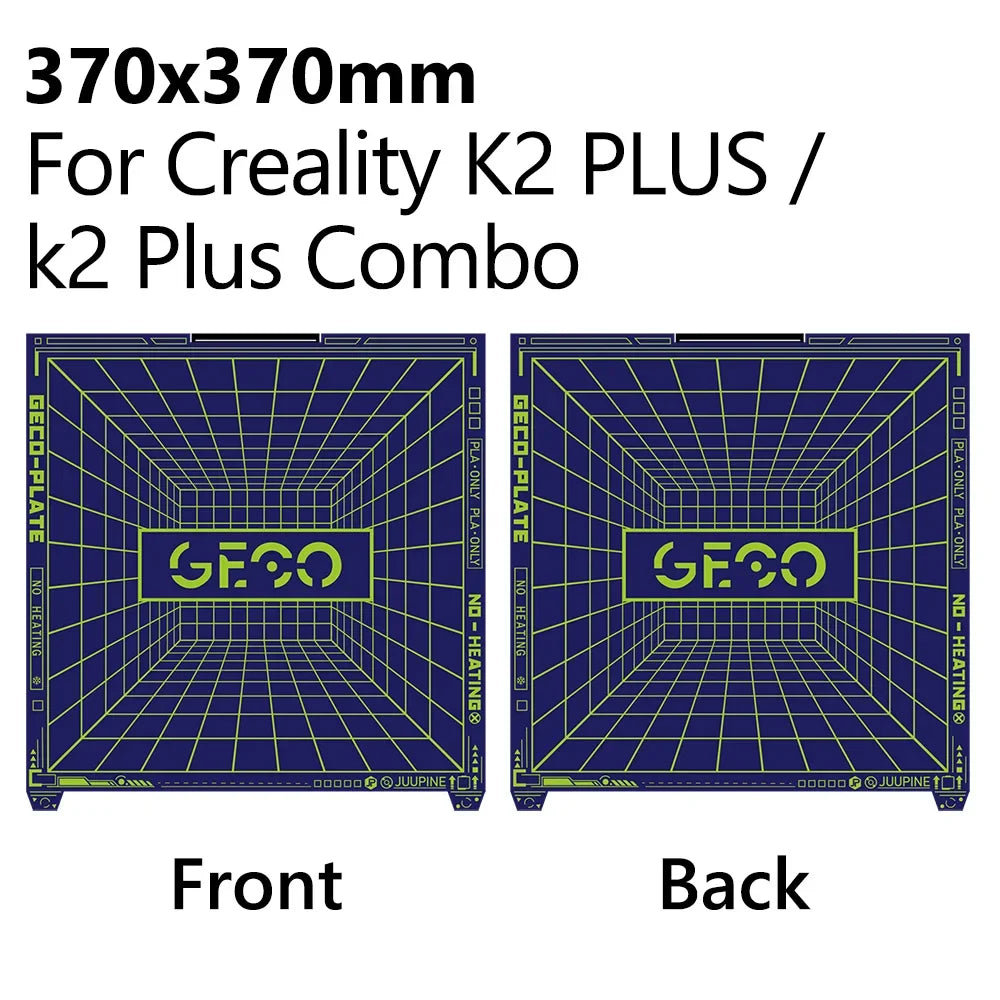 Geco PLA Plate No Heating for Creality K2 Plus 370x370MM