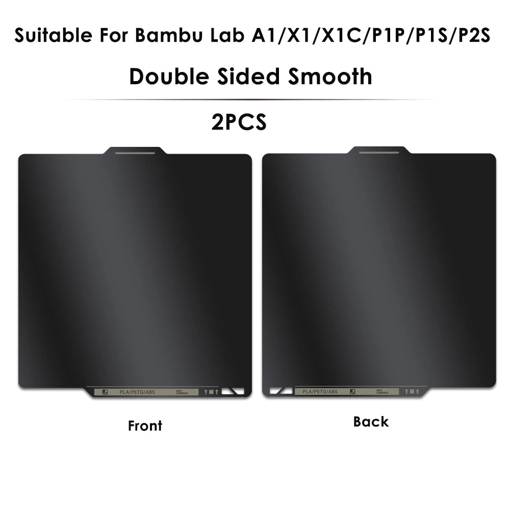 Double Sided PEI Smooth Build Plate For Bambu Lab P2S/A1/X1/X1C/P1P/P1S