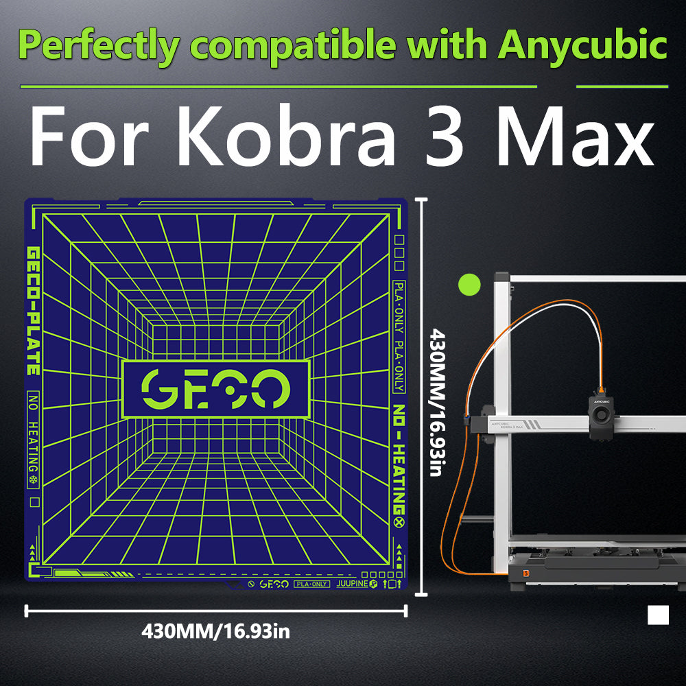 Geco PLA Plate No Heating for Bambu Lab H2D/H2S 355x346 MM