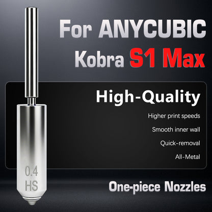 One-piece Hardened Steel Nozzle for Anycubic Kobra S1 Max 3d Printer