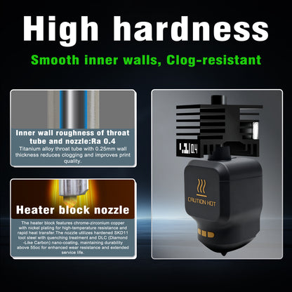 High Hardness&Precision Hotend for Bambu Lab P2S/H2D/H2S/H2C 3d Printer