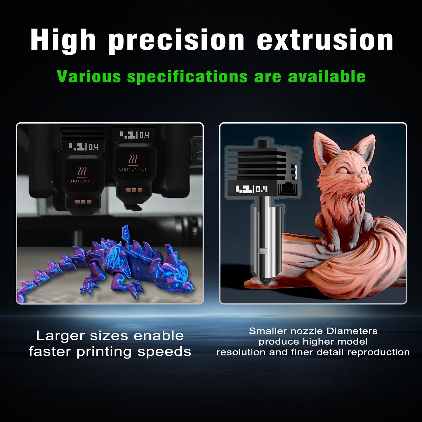 High Hardness&Precision Hotend for Bambu Lab P2S/H2D/H2S/H2C 3d Printer