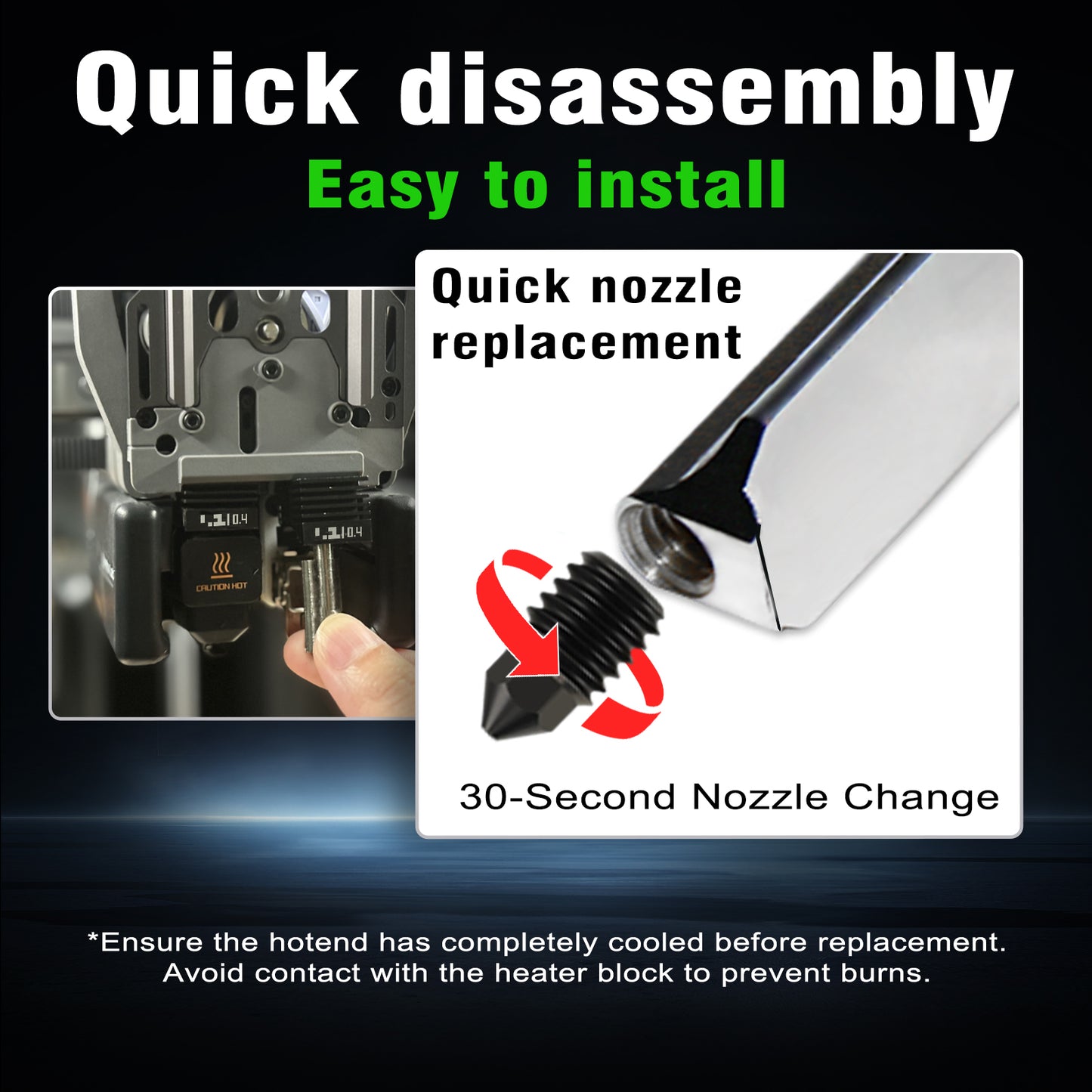 High Hardness&Precision Hotend for Bambu Lab P2S/H2D/H2S/H2C 3d Printer