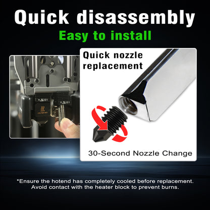 High Hardness&Precision Hotend for Bambu Lab P2S/H2D/H2S/H2C 3d Printer