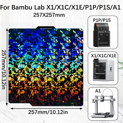 Upgraded Flake+Galaxy H1H Build Plate for Bambu Lab A1 X1 X1C X1E P1P P1S P2S