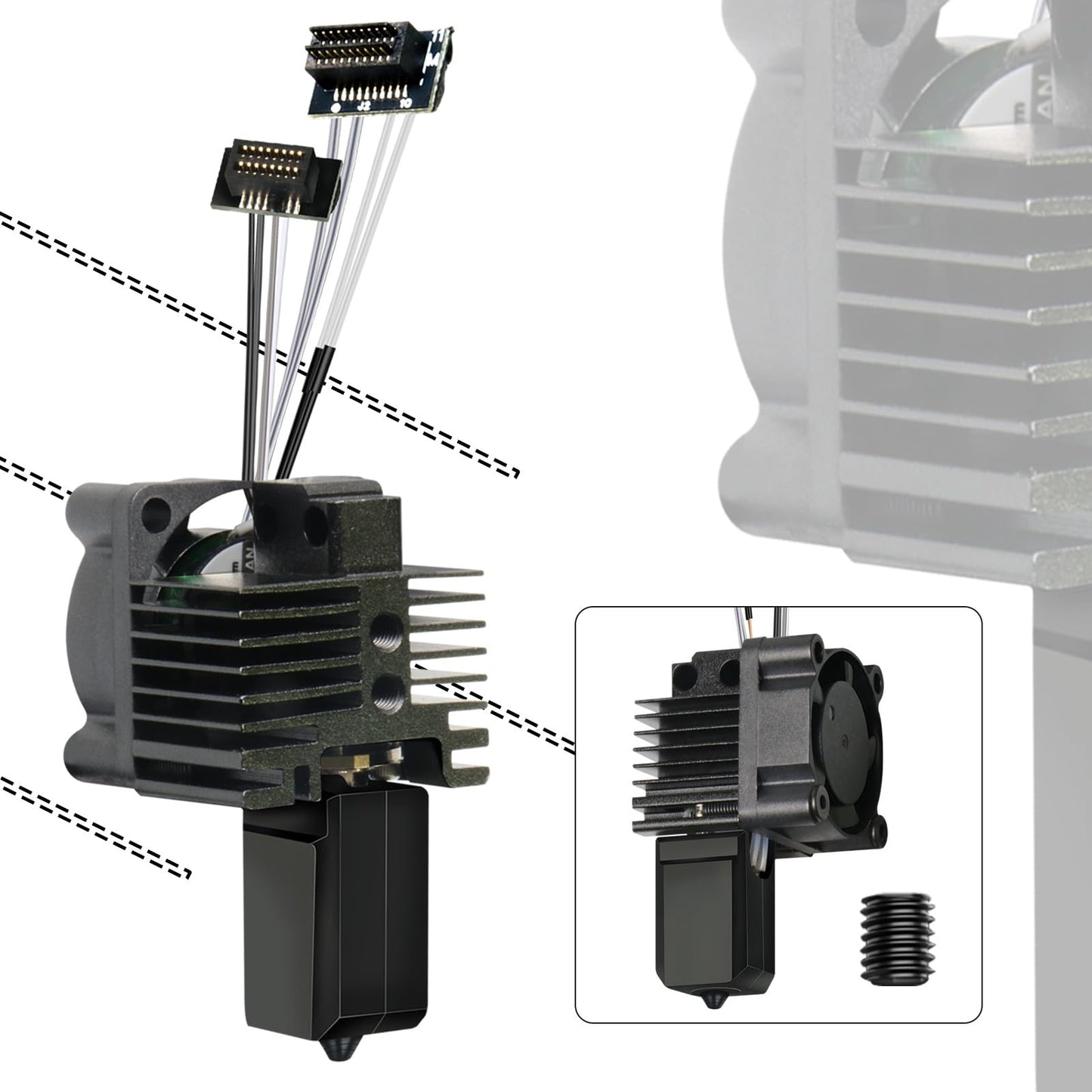 All-in-one Fully Assembled Hotend with Cooling Fan for Bambu Lab P1 Series