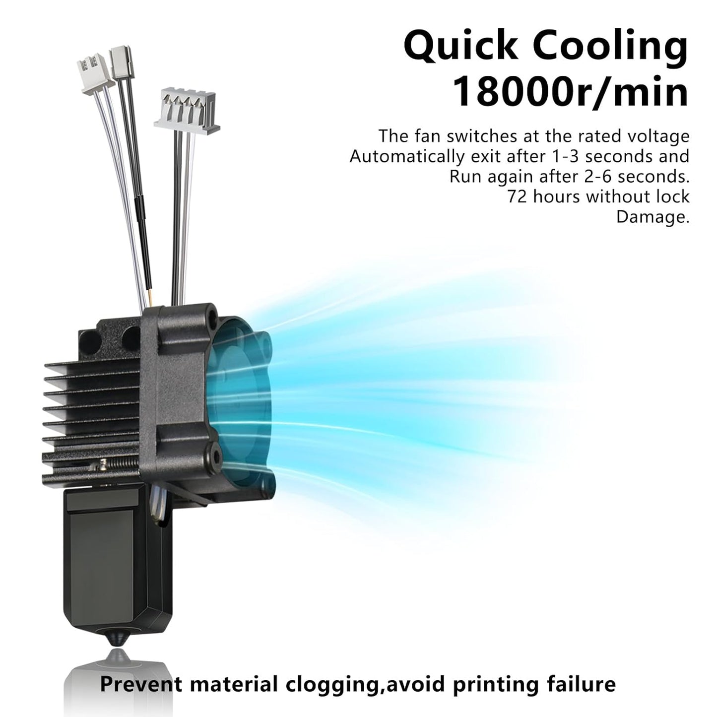 All-in-one Fully Assembled Hotend with Fan for Bambu Lab X1 Series