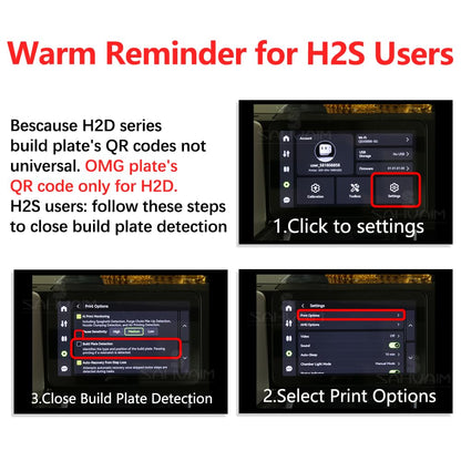 OMG Cold Plate for Bambu Lab H2D/H2S 3d Printer 355x346 MM