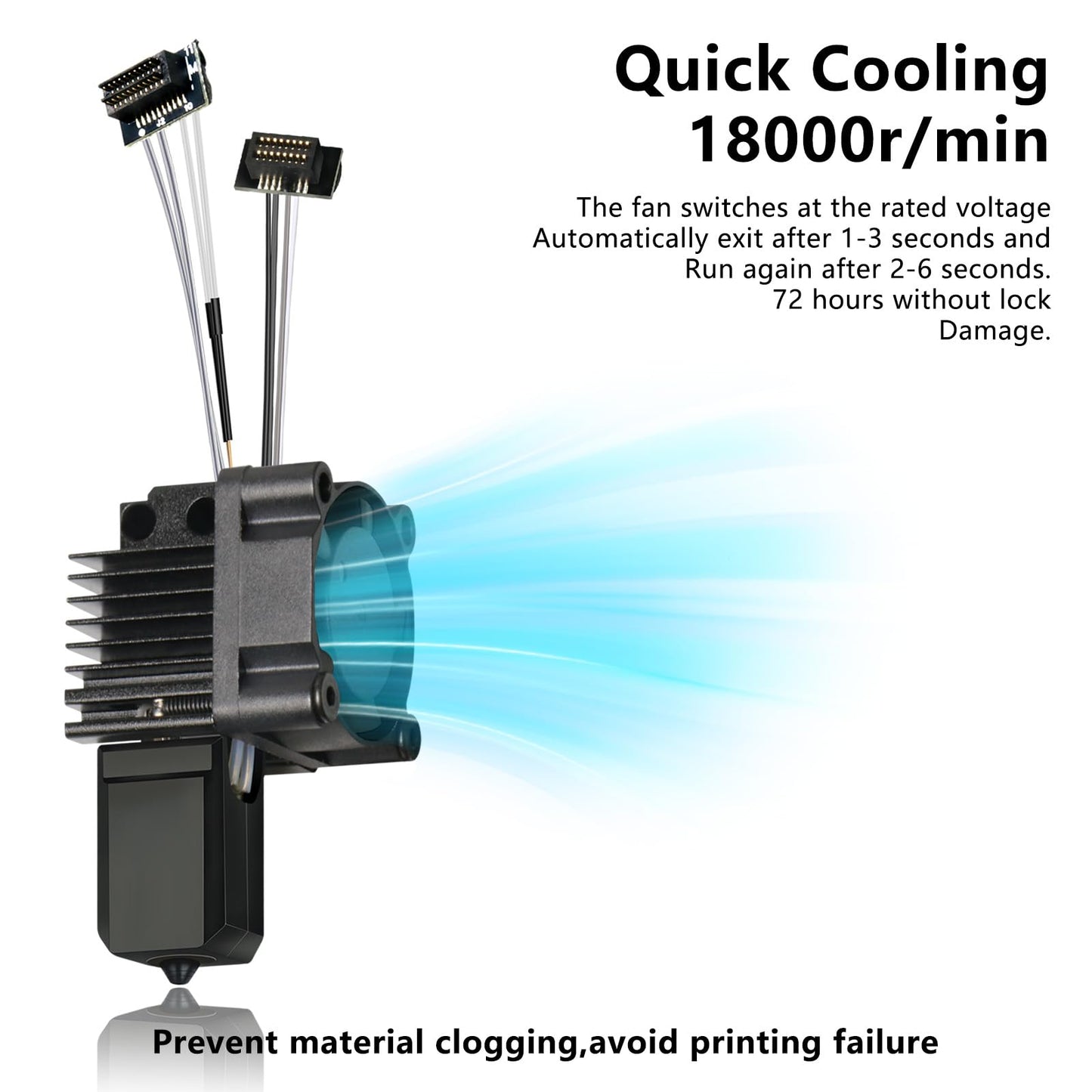 All-in-one Fully Assembled Hotend with Cooling Fan for Bambu Lab P1 Series