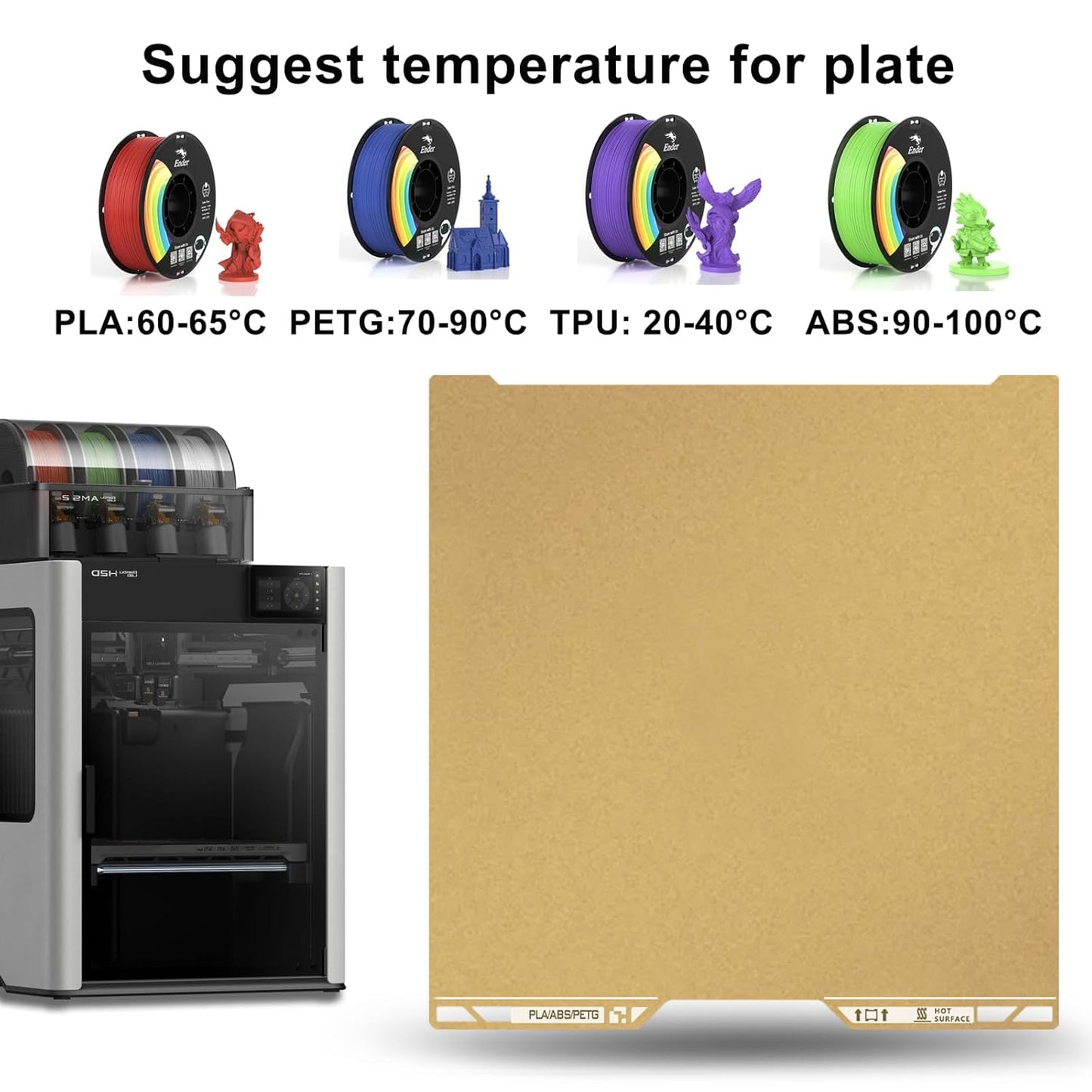 Textured PEI Build Plate with QR Code for Bambu Lab H2D/H2S 355X346 MM