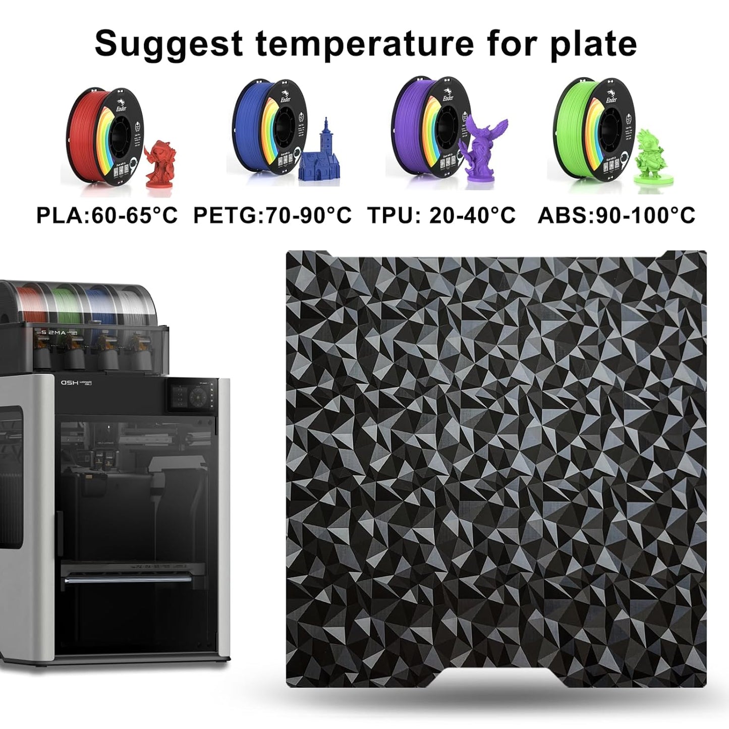 PEO PET Build Plate for Bambu Lab H2D/H2S 3D Printer 355x346 MM