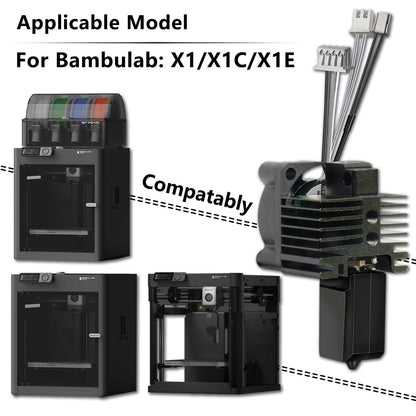 Complete Hotend Assembly with Nozzle Kit for Bambu Lab X1/X1C