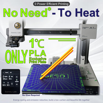 Geco PLA Plate No Heating for Bambu Lab A1 Mini 184x184MM