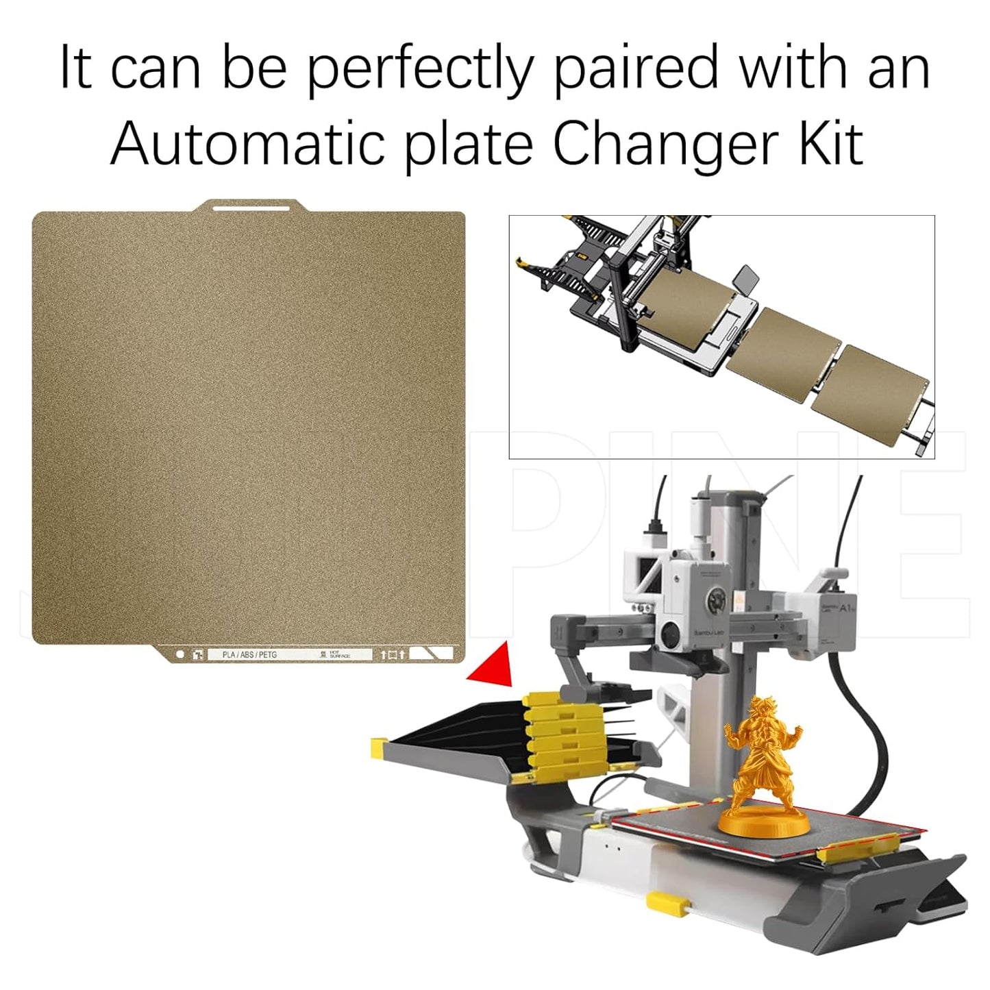 Thickened Design Textured PEI Build Plate with QR Code for Bambu Lab P2S/A1/X1/X1C/P1P/P1S