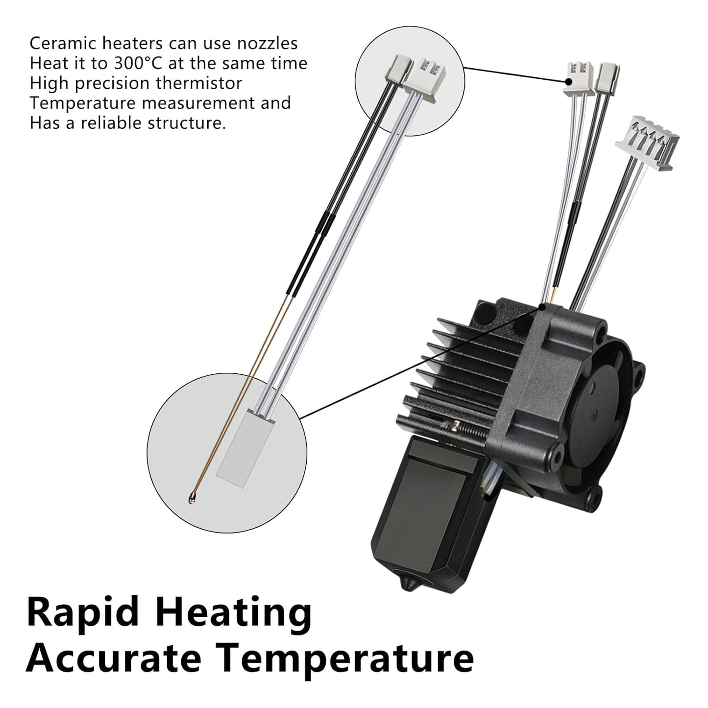 All-in-one Fully Assembled Hotend with Fan for Bambu Lab X1 Series