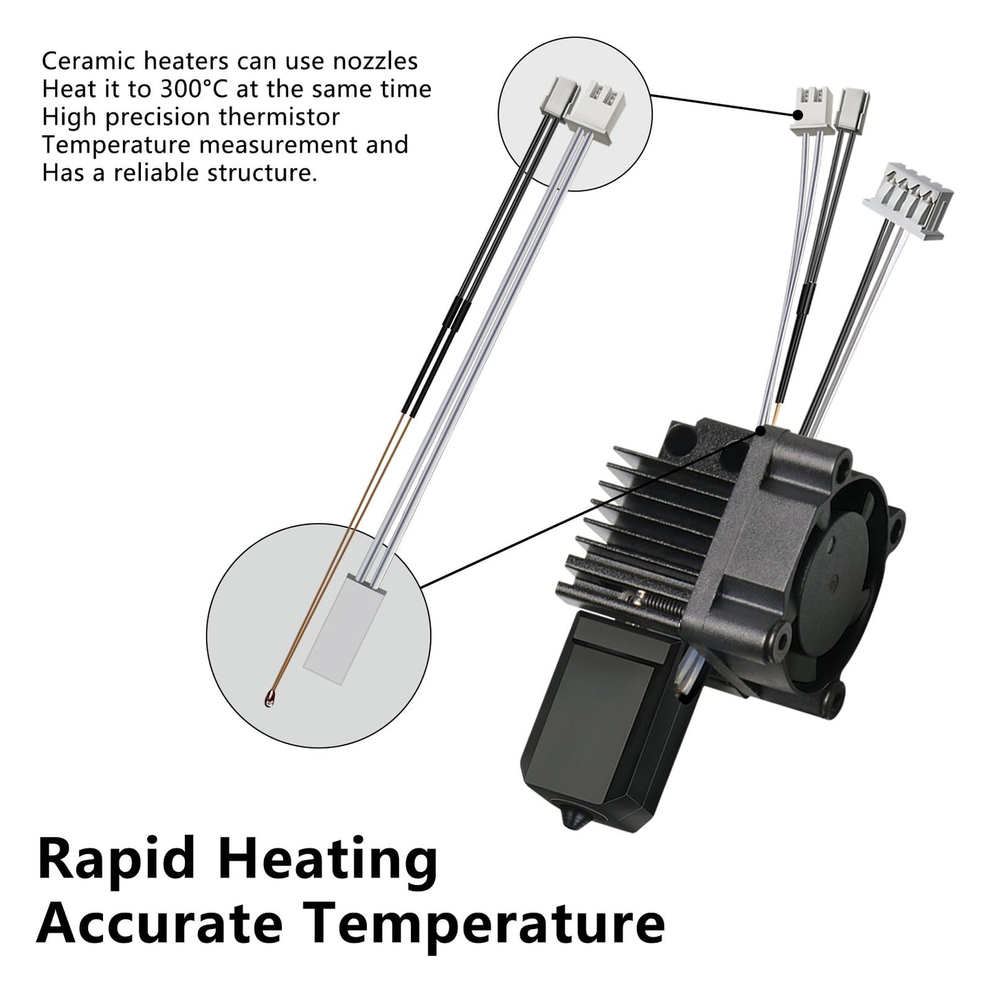 Complete Hotend Assembly with Nozzle Kit for Bambu Lab X1/X1C