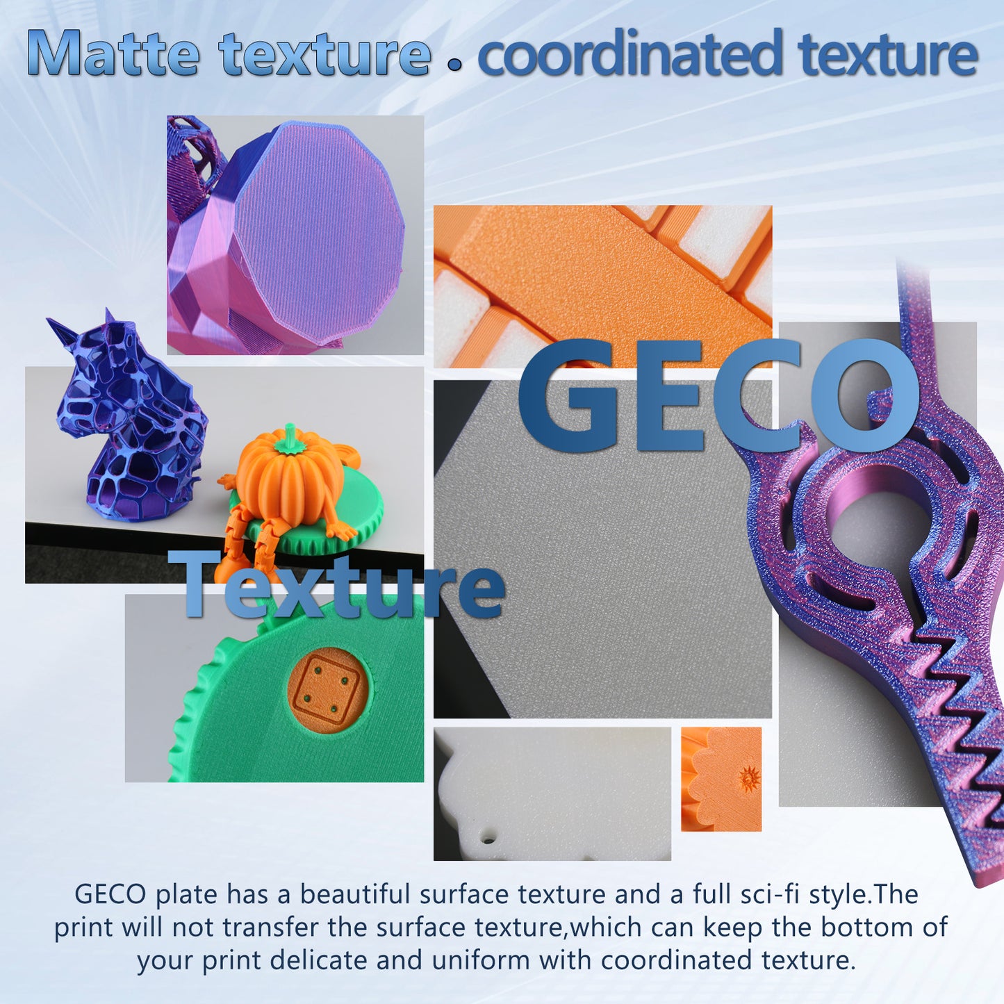 Geco PLA Plate No Heating for Flashforge Ad5m 3d Printer 235x235 MM