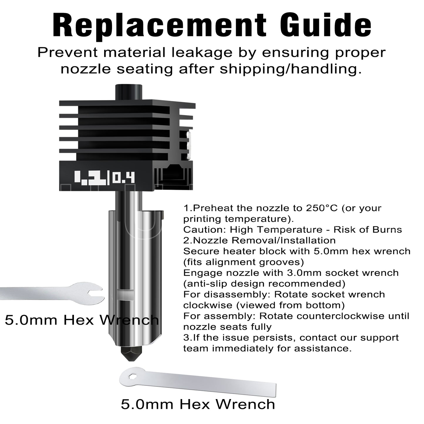 High Hardness&Precision Hotend for Bambu Lab P2S/H2D/H2S/H2C 3d Printer