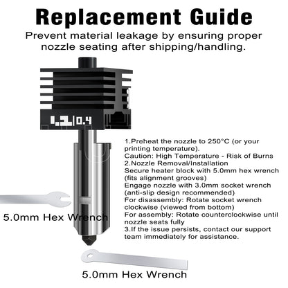 High Hardness&Precision Hotend for Bambu Lab P2S/H2D/H2S/H2C 3d Printer