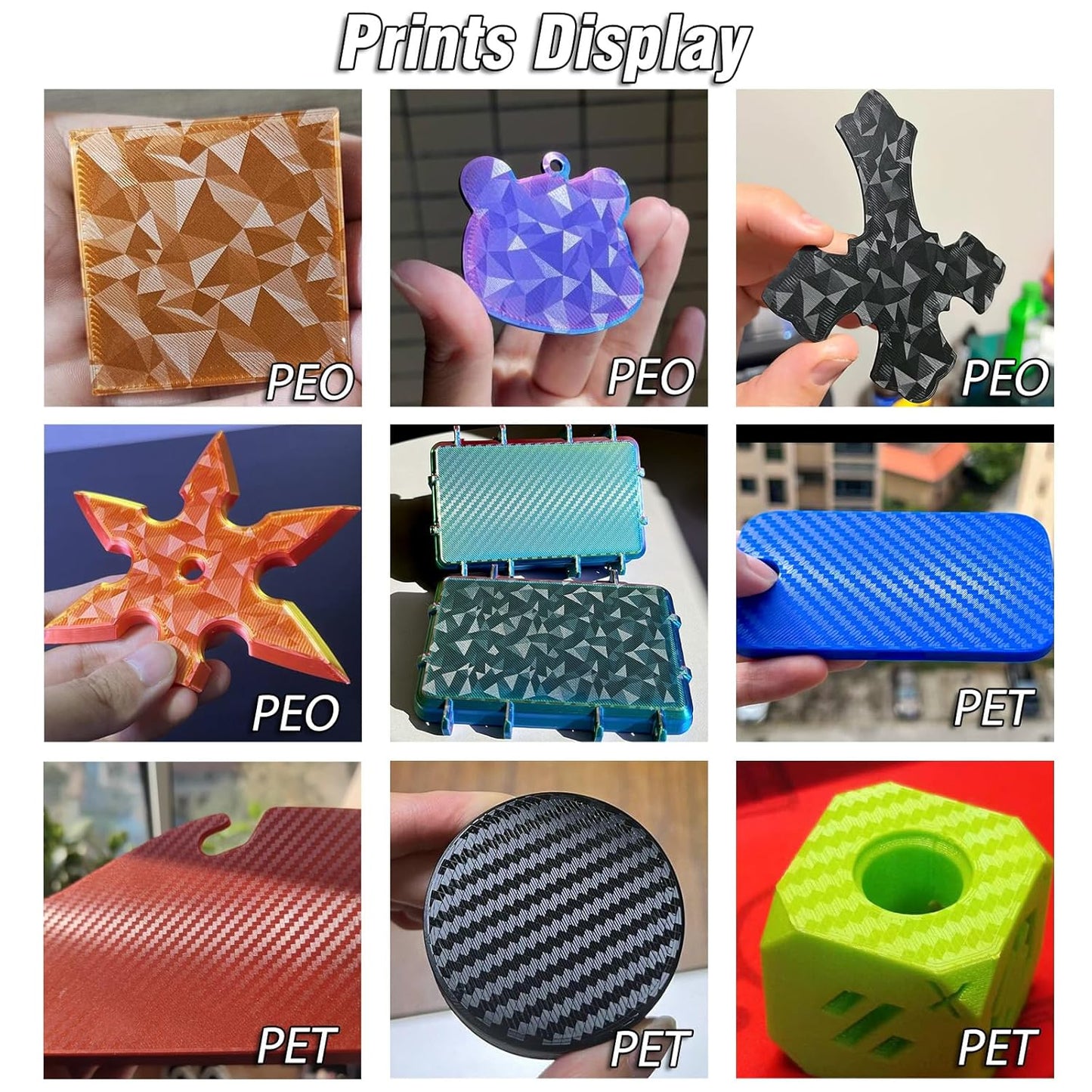 PEO PET Build Plate for Bambu Lab P2S/X1/X1C/X1E/P1P/P1S/A1 3d Printer