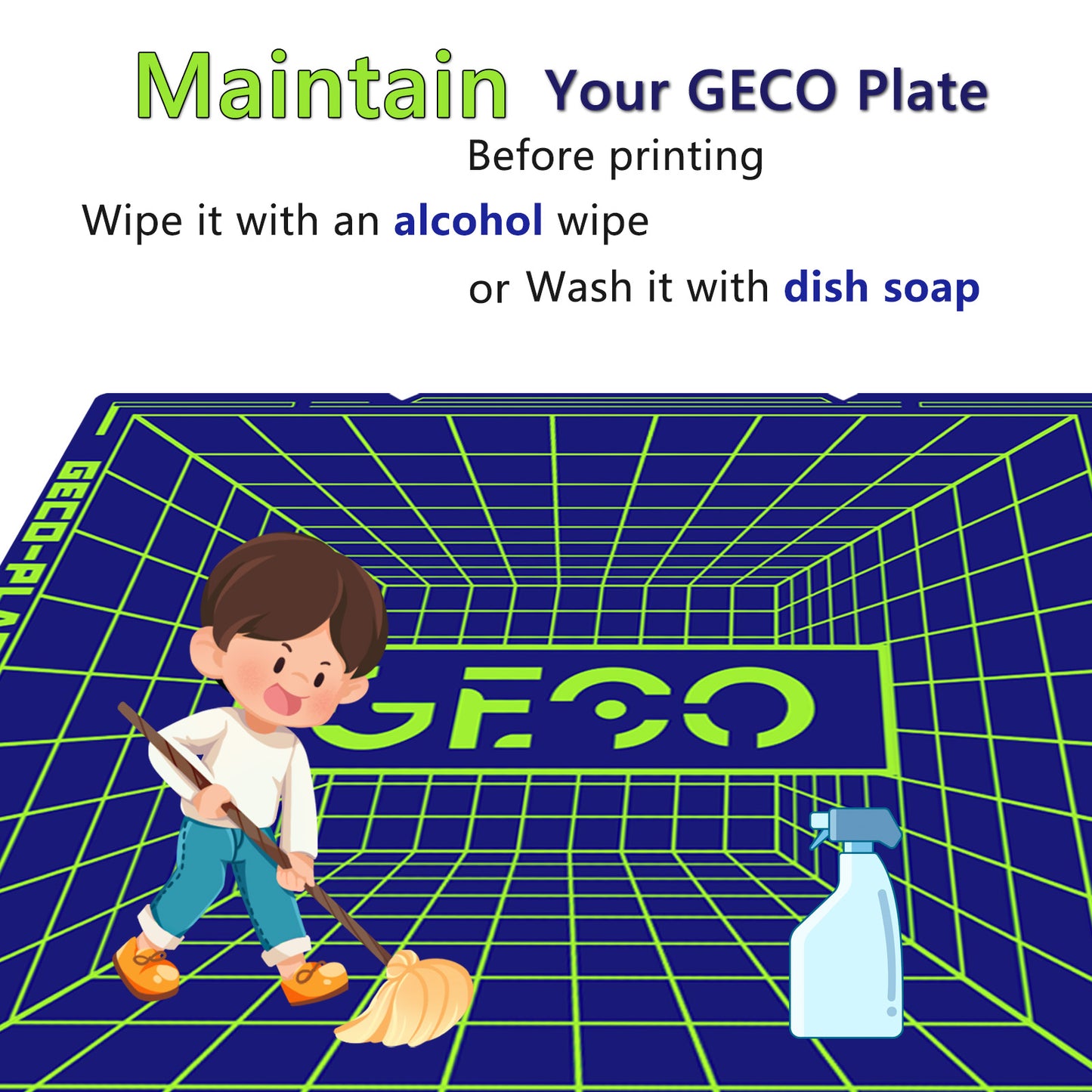 Geco PLA Plate No Heating for Anycubic Kobra S1 264x276MM