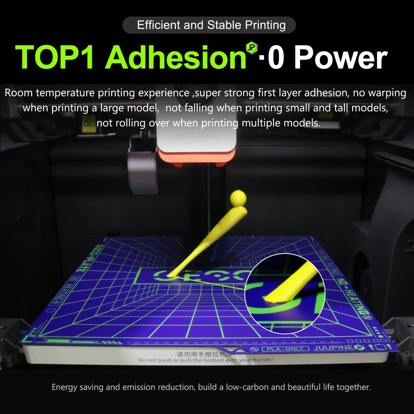 Geco PLA Plate No Heating for Anycubic Kobra S1 264x276MM