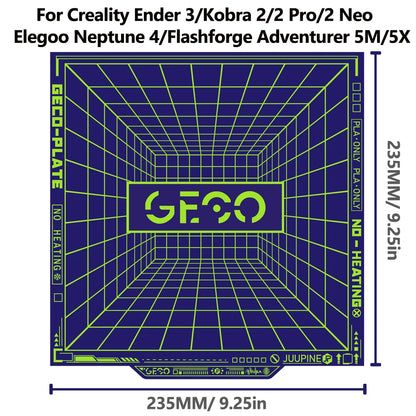 Geco PLA Plate No Heating for Bambu Lab H2D/H2S 355x346 MM
