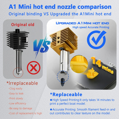 V3.0 Hardened Steel Nozzle Hotend for Bambu Lab A1/A1 Mini