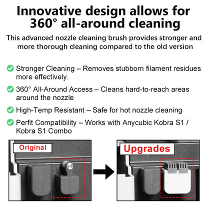 For  Anycubic Kobra S1 Nozzle Wipe Silicone Brush