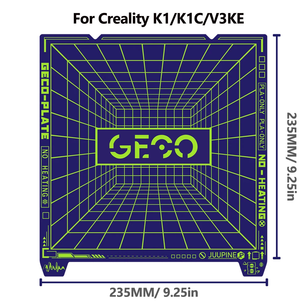 Geco PLA Plate No Heating for Bambu Lab H2D/H2S 355x346 MM