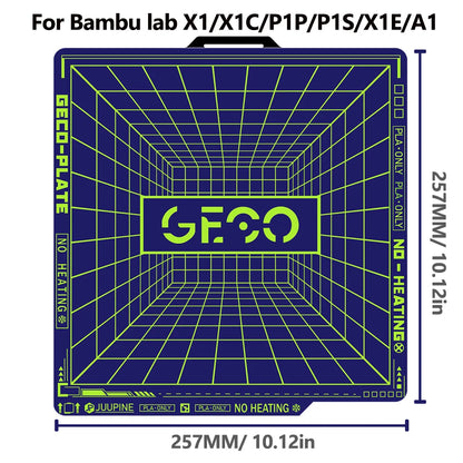 Geco PLA Plate No Heating for Bambu Lab H2D/H2S 355x346 MM