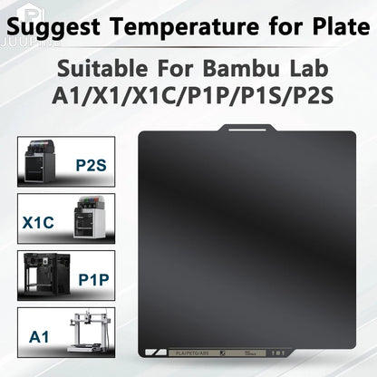 Double Sided PEI Smooth Build Plate For Bambu Lab P2S/A1/X1/X1C/P1P/P1S