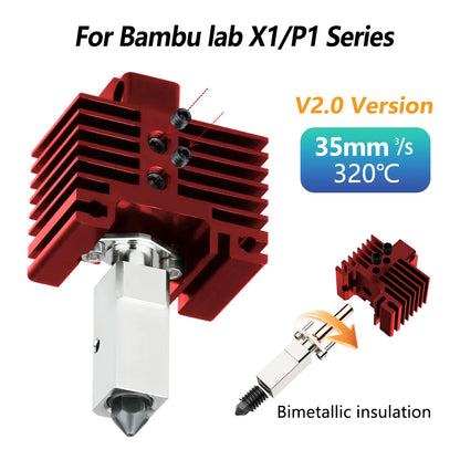 Upgrade V2.0 BiMetal Hotend For Bamb Lab X1/P1 Series