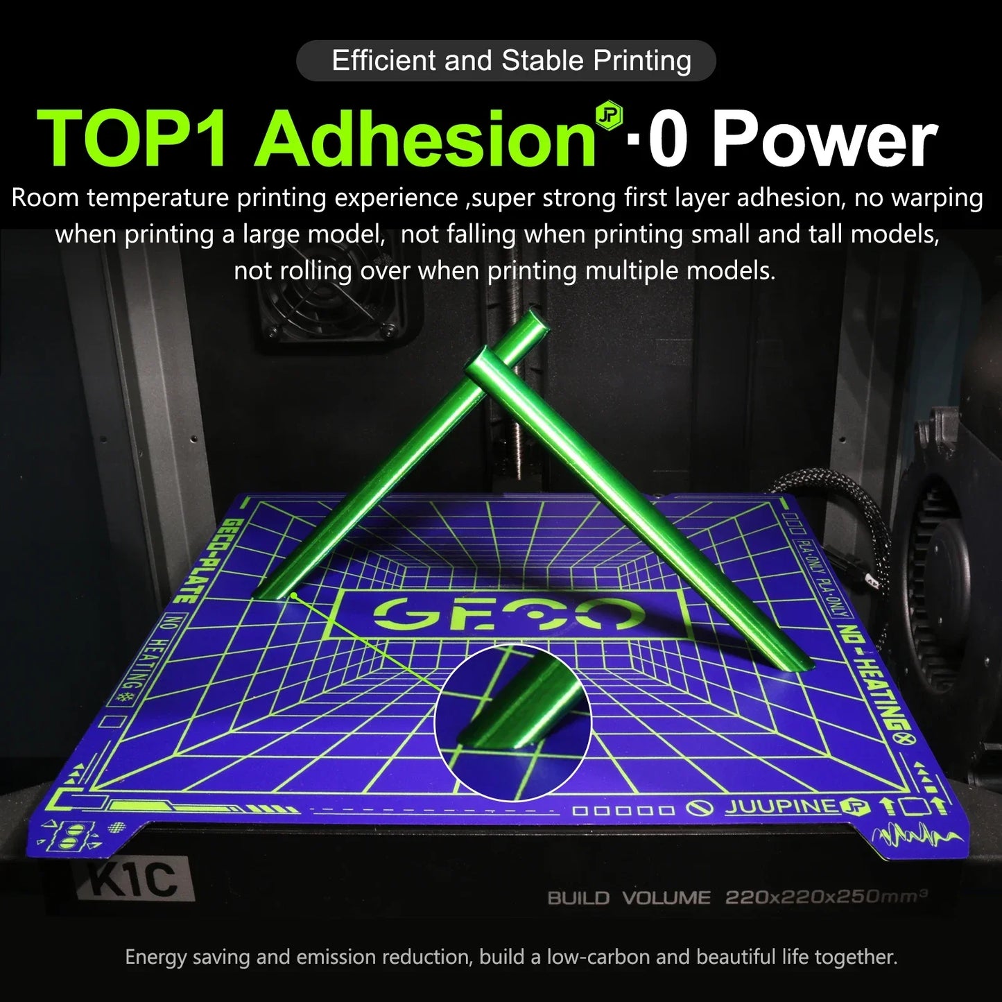Geco PLA Plate No Heating for Creality K2 Plus 370x370MM