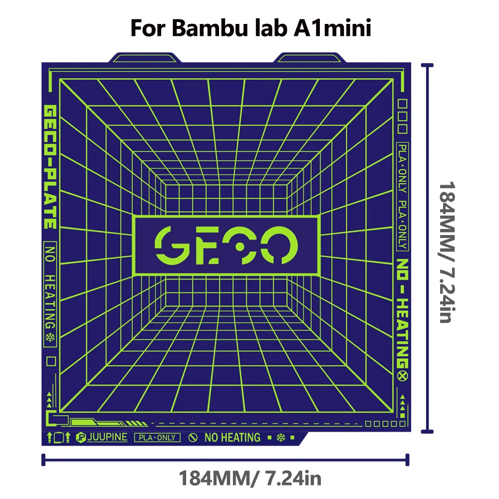 Geco PLA Plate No Heating for Bambu Lab H2D/H2S 355x346 MM