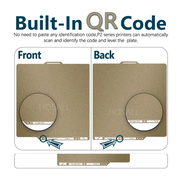 Thickened Design Textured PEI Build Plate with QR Code for Bambu Lab P2S/A1/X1/X1C/P1P/P1S