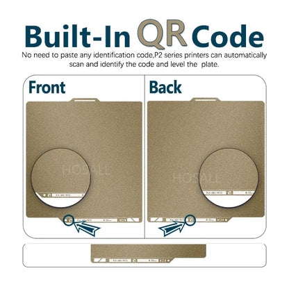 Thickened Design Textured PEI Build Plate with QR Code for Bambu Lab P2S/A1/X1/X1C/P1P/P1S