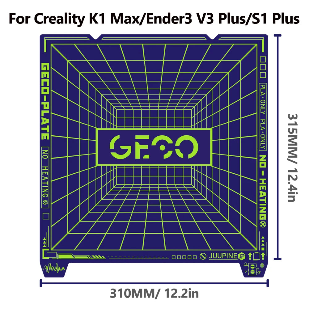 Geco PLA Plate No Heating for Bambu Lab H2D/H2S 355x346 MM