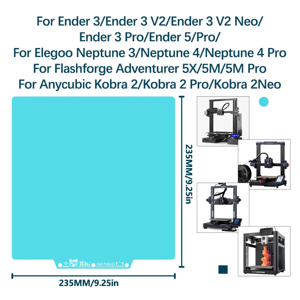 OMG Cold Plate for Flashforge Ad5x 3d Printer 235x235 MM