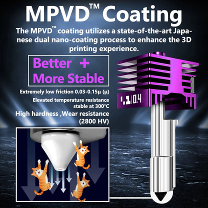 Upgraded Anti-Stick MPVD Coating Hotend for Bambu Lab P2S H2D H2S H2C 3d Printer
