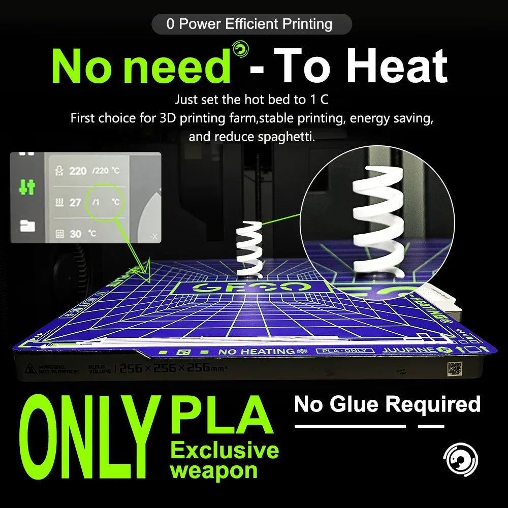 Geco PLA Plate No Heating for Bambu Lab H2D/H2S 355x346 MM