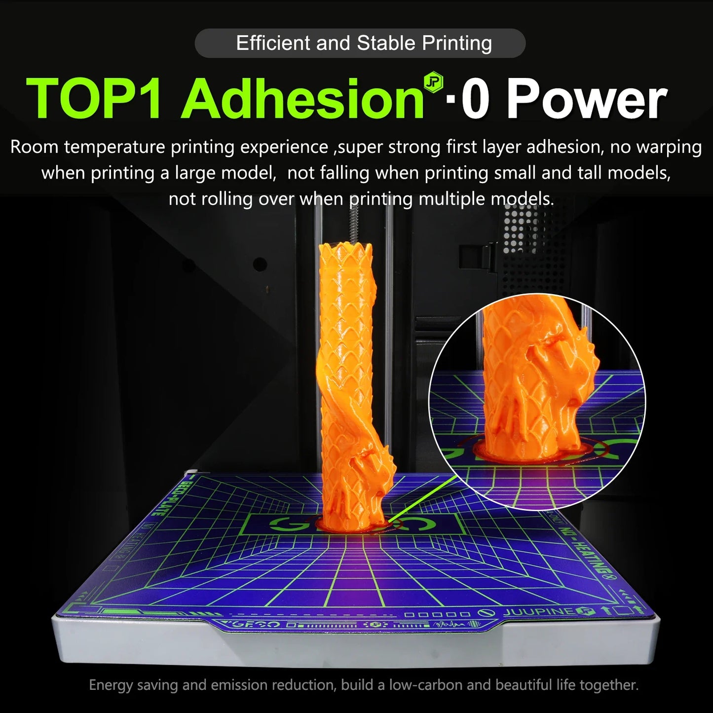 Geco PLA Plate No Heating for Bambu Lab H2D/H2S 355x346 MM